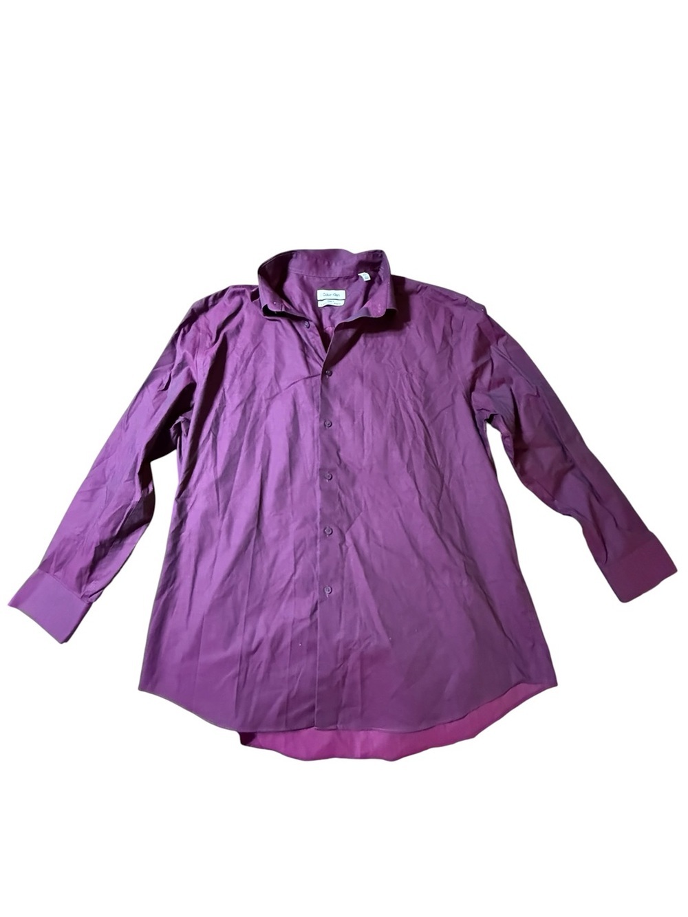 Calvin Klein Shirt Mens 17.5 Stretch Purple Festive Office Date Night